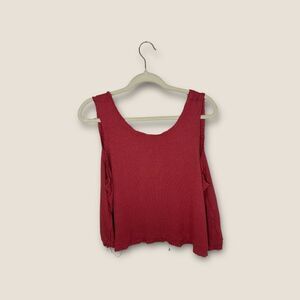 Free People We The Free Ribbed Tank Low Back Size Small Oversized